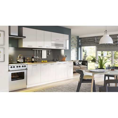 Virtuves komplekts TIFFANY 260, balts glancēts
